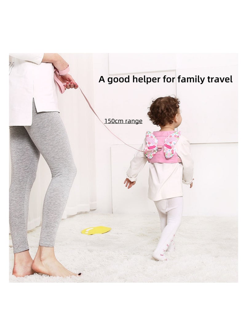 NOVOLAN Children Anti-Lost Traction Rope Backpack, Baby Safety Leash with Backpack, Parent-Child Travel Companion, 360° Rotating Wristband, Cute Butterfly Design, Adjustable Comfortable Wear (pink) - Image 2