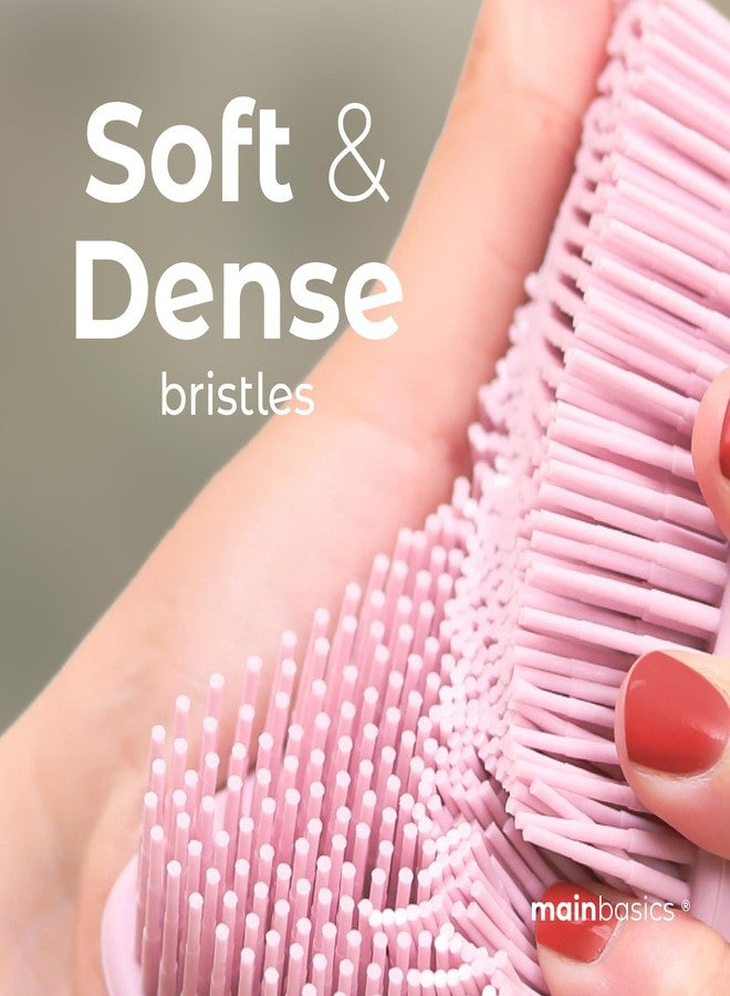 MainBasics Silicone Body Scrubber - Dual-Sided Shower Exfoliator for Men & Women, Gentle Silicone Loofah Alternative for Deep Clean (Pink, Exfoliate) - Image 3