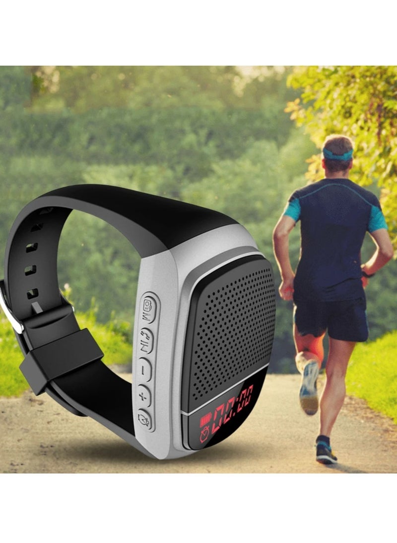 AROAQ U6 Wrist Watch Bluetooth Speaker, High Volume Running Sports Bracelet Speaker, Cool Lightening Wireless Subwoofer With Multi Function MP3 Player And FM Radio For Hiking, Climbing, (Pink, Rectangular)  - Image 3