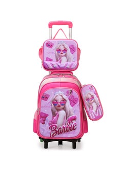 Kids Cartoon Backpack With Pencil Case Barbie-no trolley