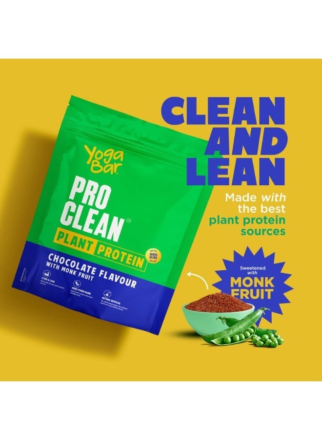 Yogabar ProClean Plant Protein Powder - 25g Protein Per Serve - Chocolate Flavour with Monk Fruit Sweetener - Cleanest & Lightest Protein with Herbs for Easy Digestion - Ideal for Vegan Diet - No Added Preservatives, No Added Sugar (500g Pouch, 13 Servings) - Image 2