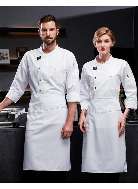 NIBEMINENT Chef Uniforms Hotel Costume Long Sleeve Restaurant Chef