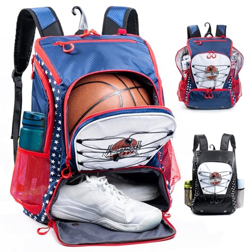 VIGEGARI Basketball Bag Backpack with Ball Compartment Shoe Pocket Gym Bag for Basketball Soccer Football Volleyball Large Capacity Athletic Backpack for Youth Adults Basketball Gifts - Image 1