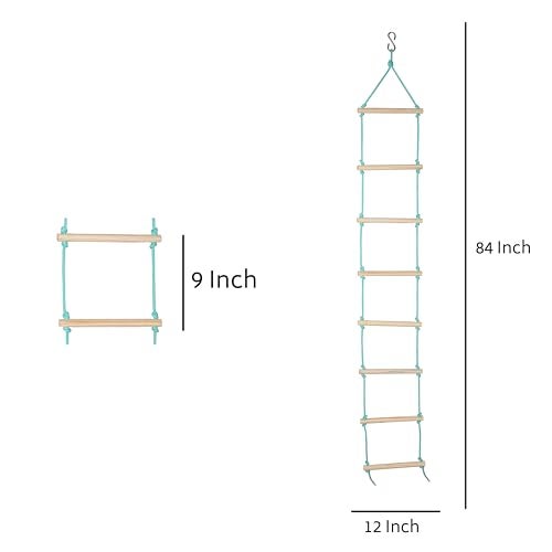 VIXERA Rope Ladder for Kids | Climbing Ladder for Kids | Wooden Ladder for Physical Activity | Indoor Outdoor Games for Kids - Image 4