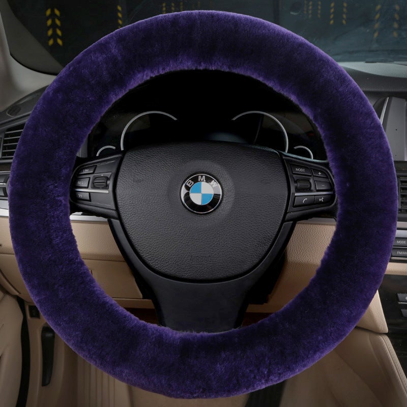 Generic Winter Short Wool Steering Wheel Cover Carbon Gray  - Image 4