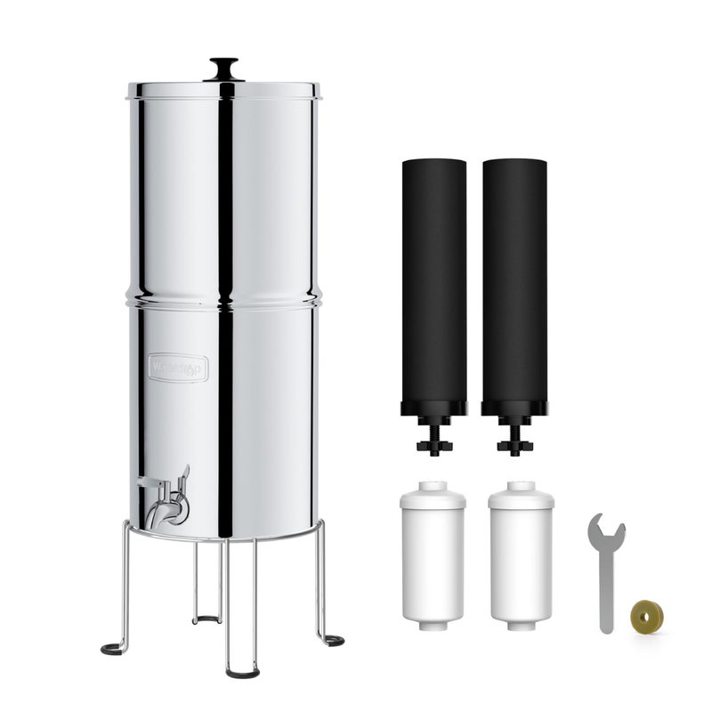 Waterdrop TKAFS Gravity Water Filter System NSFANSI 42372 Standard Reduces Fluoride and Chlorine StainlessSteel Water System with 4 Filters and Metal Spigot for Home 225G - Image 2