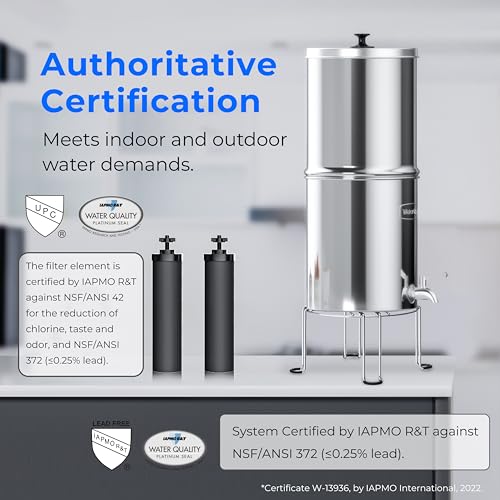 Waterdrop TKAFS Gravity Water Filter System NSFANSI 42372 Standard Reduces Fluoride and Chlorine StainlessSteel Water System with 4 Filters and Metal Spigot for Home 225G - Image 3