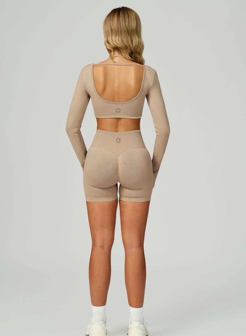 KAWN.YOGA Womens Long Sleeves Crop Top - Image 3