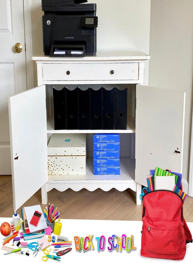 إيفلوتس حامل ملفات المجلات من إيفيلوتس - طقم من 6 قطع باللون الأسود - منظم مكتب - مصنوع من الكرتون المقوى المتين - لوحة أمامية مزدوجة مطورة لمزيد من الثبات - عرض كامل 4 بوصات - سهل التركيب - Image 3