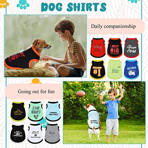 BBTO 12 Pieces Dog Shirts Pet Printed Clothes with Funny Letters Summer Pet T Shirts Cool Puppy Vest Breathable Dog Outfit Soft Cat Sweatshirt for Chihuahuas Cats Accessories, 12 Styles(Medium) - Image 4