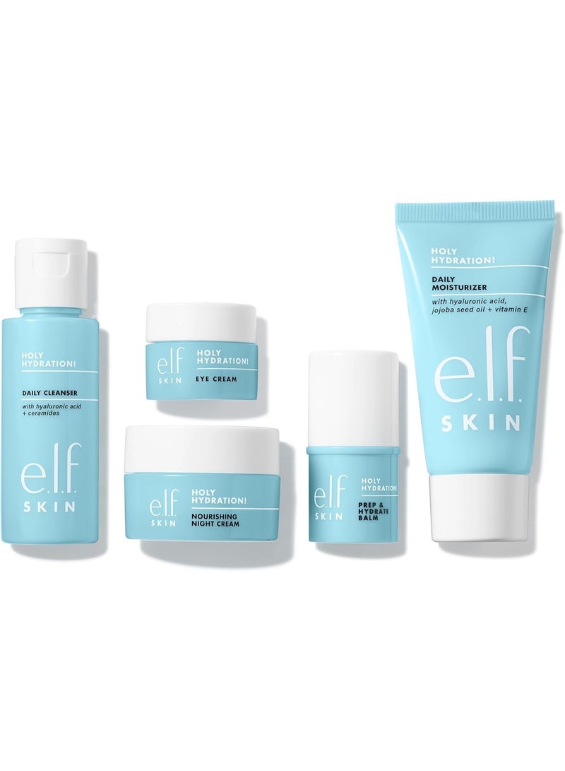 إلف مجموعة ترطيب البشرة SKIN Jet Set، سهلة السفر، مجموعة ترطيب للعناية بالبشرة، منظف للوجه، بلسم، مرطب، كريم للعين وكريم ليلي - Image 3