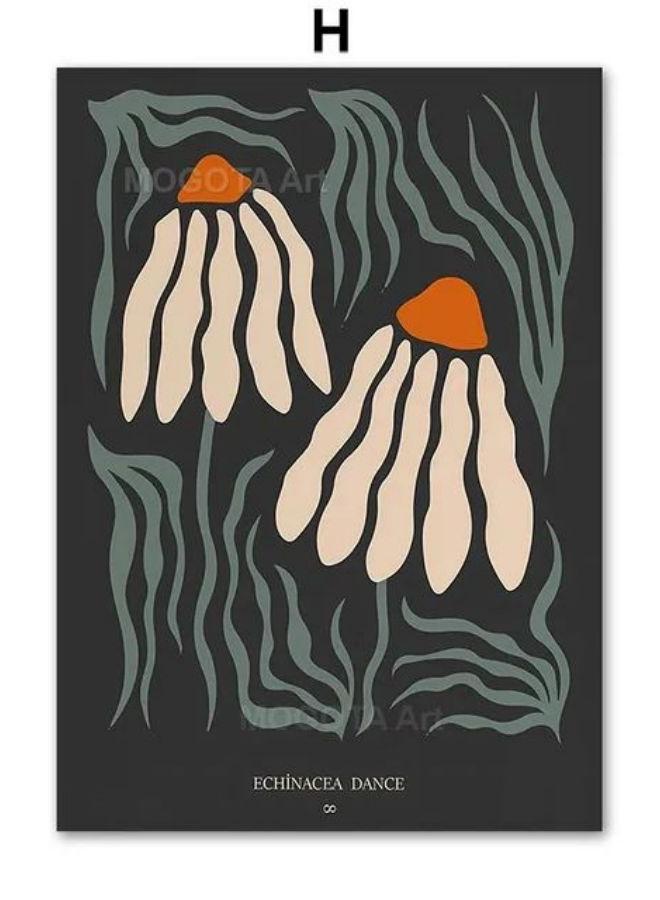 Colorful Abstract Flower Leaves Vase Different Shape Modern Print Poster Wall Art Canvas Painting Pictures For Home Office Decor - Image 1