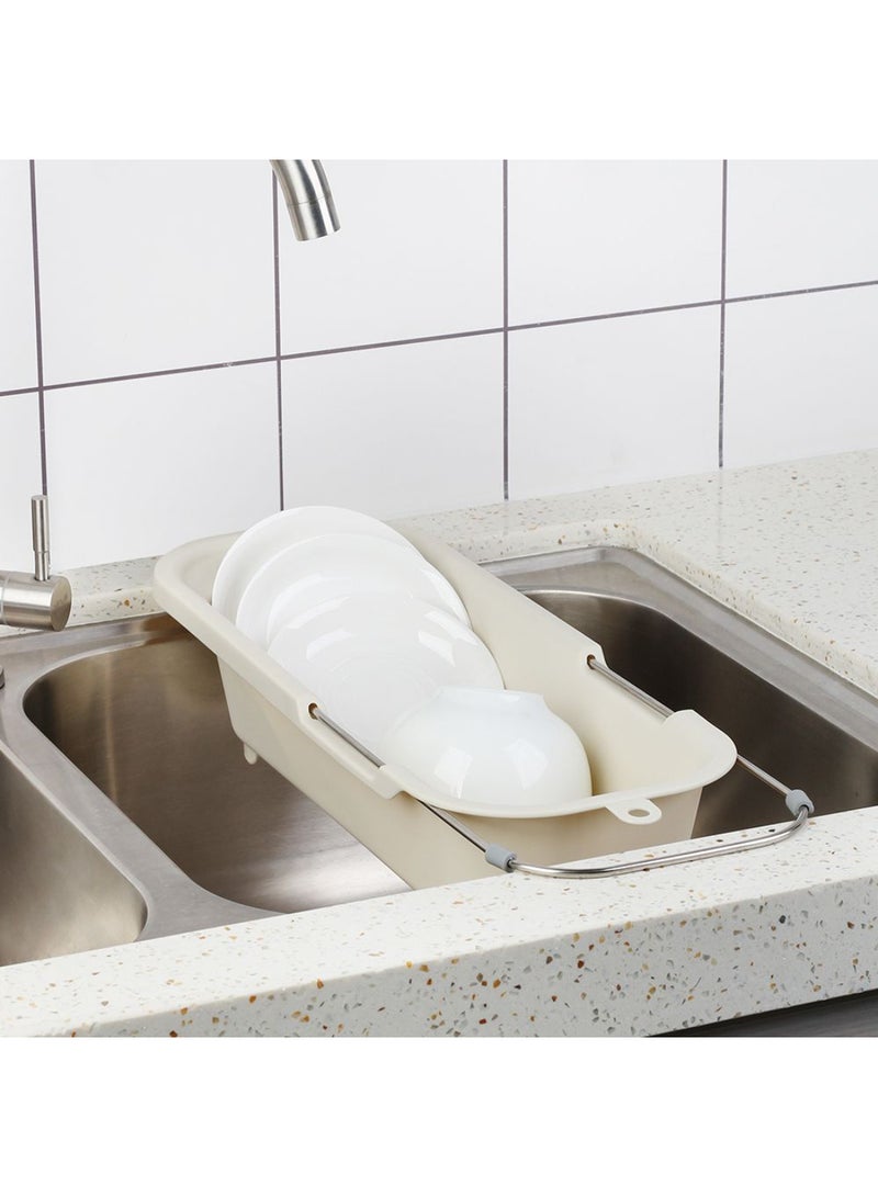 DANUBE HOME Jake Extendable Over Sink Dish Rack – Space-Saving  Kitchen Organizer, Adjustable Dish Drainer with Cutlery Holder, Rust-Resistant, Perfect for Small Kitchens 45-60X17X10 Cm - Image 4