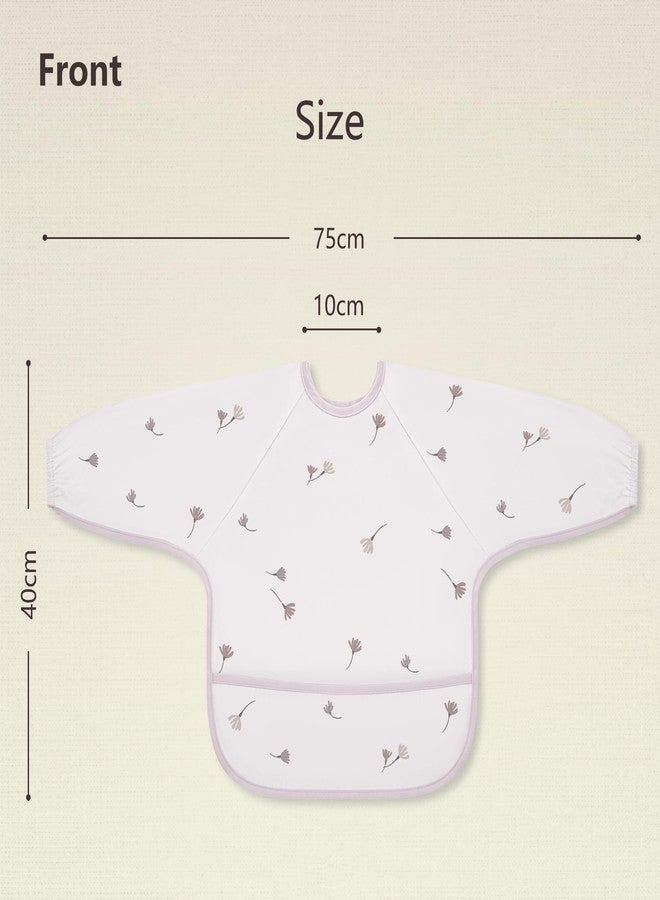 Susurration Long Sleeve Bibs for Babies 2 Pack, Baby Eating Smock Waterproof Baby Bibs for Babies & Toddlers, 6-36 Months Newborn Baby Essentials - Pink Flower - Image 4