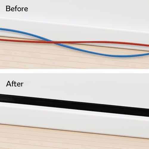 RUBBER BOND TV Cord Hider – Flexible Wall Cord Cover Slim Design Silicone Cable Raceway - Self Adhesive, Cut to Size Design for Hiding Wires on Wall - Clean Home Setup Cable Concealment (Black, 6 Feet) - Image 4