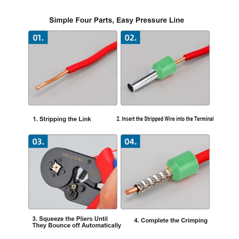 25 Pcs Wire Terminal Ferrules, Insulated Wire Ferrules for Connecting Wire Connectors (E6012 - Green) - Image 4
