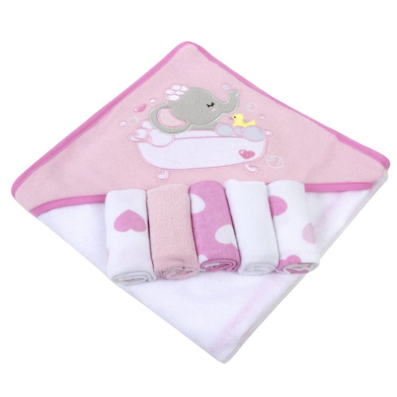 Baby Essentials Baby Hooded Towel and Washcloth Set for Infants, Boys and Girls 6-12 Months (Effervescent Elephant) - Image 3