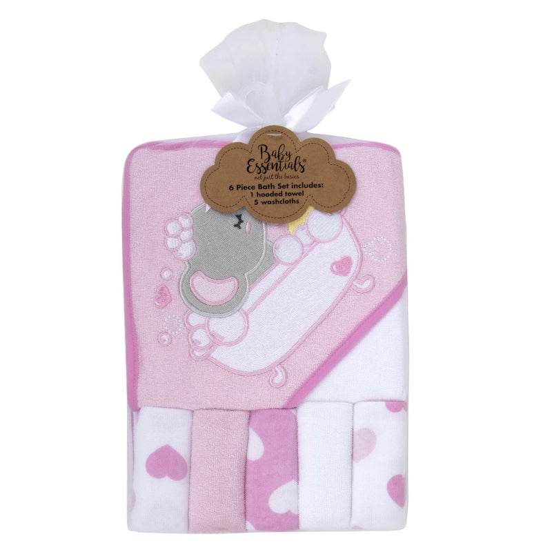 Baby Essentials Baby Hooded Towel and Washcloth Set for Infants, Boys and Girls 6-12 Months (Effervescent Elephant) - Image 5