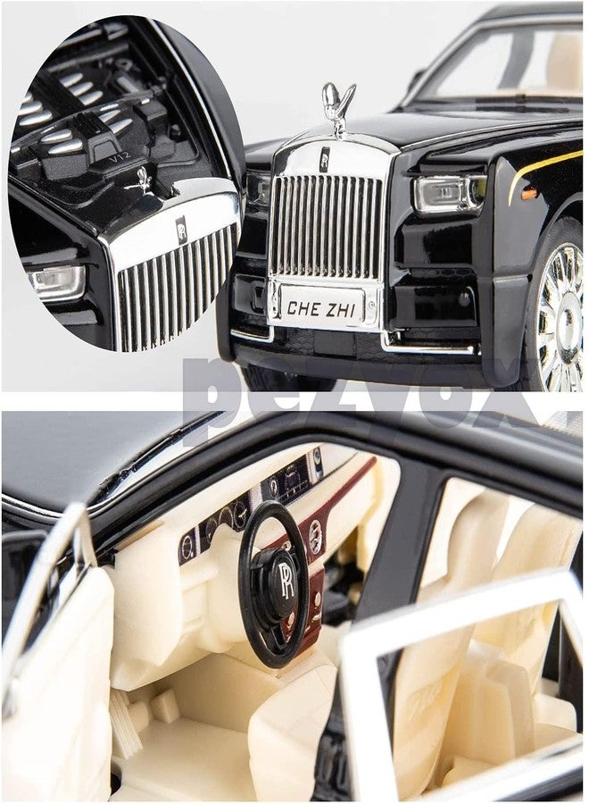 PEZYOX 1:32 Rolls Royce Phantom Diecast Metal Pullback Openable Doors Toy Cars with Flashing Light and Musical Sound for Gifts Toys for Kids Boys and Girls. (Black) - Image 5
