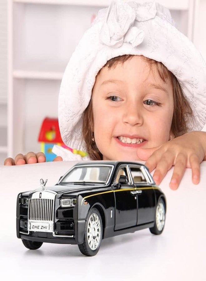 PEZYOX 1:32 Rolls Royce Phantom Diecast Metal Pullback Openable Doors Toy Cars with Flashing Light and Musical Sound for Gifts Toys for Kids Boys and Girls. (Black) - Image 3