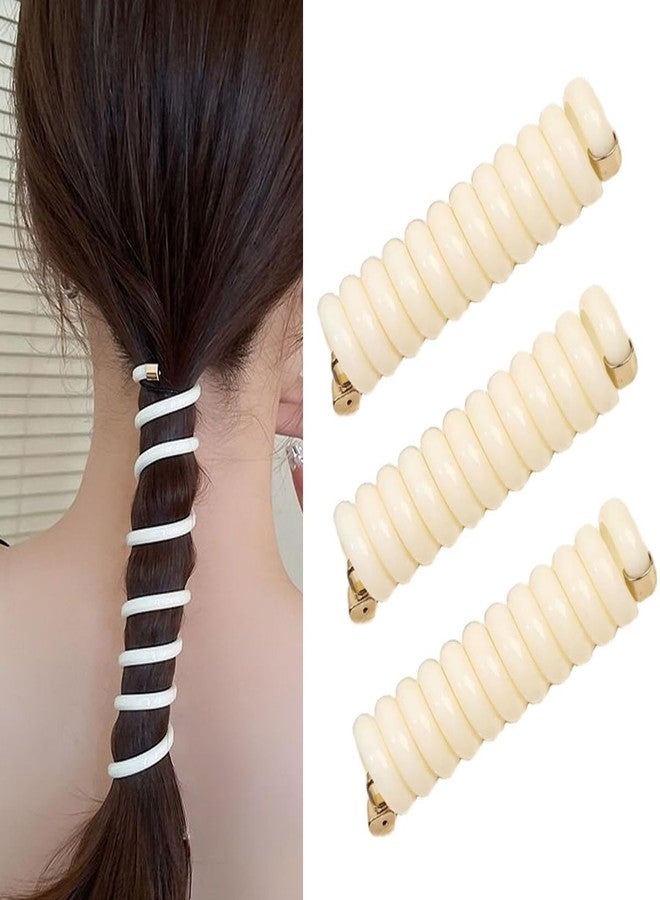 BAISAI Stylish Spiral Ponytail Holders for Styling - Waterproof, No Crease, Traceless Coil Hair Accessories for Women and Girls (3Pcs) - Image 2