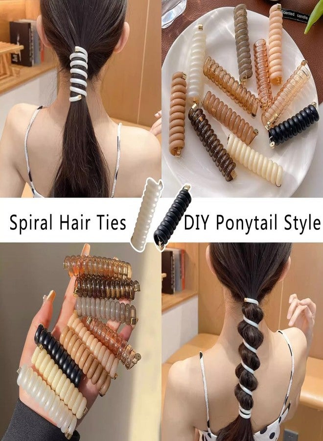 BAISAI Stylish Spiral Ponytail Holders for Styling - Waterproof, No Crease, Traceless Coil Hair Accessories for Women and Girls (3Pcs) - Image 3