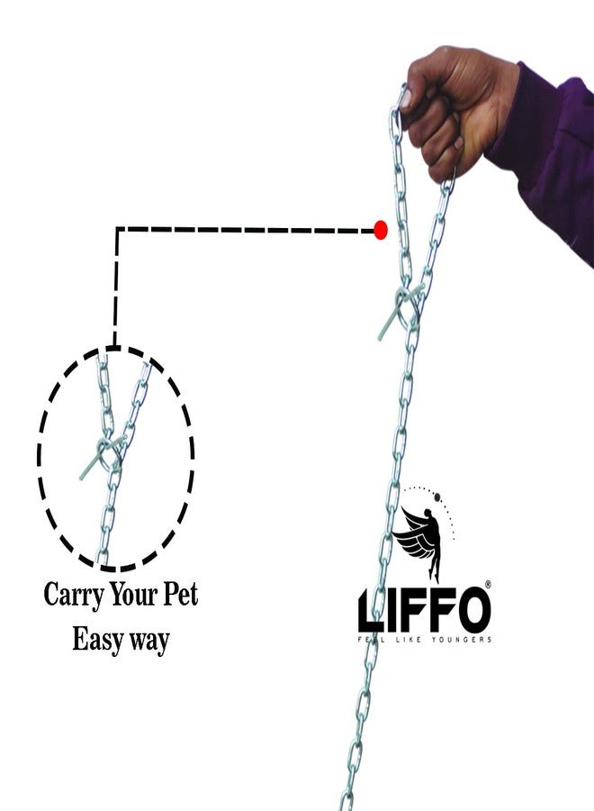 Liffo® Dog Chain,Heavy Duty Dog Leash,Metal Dog Leash Dog Chain with Hook Lock (L-66Inch) 4MM (DC-3) - Image 2