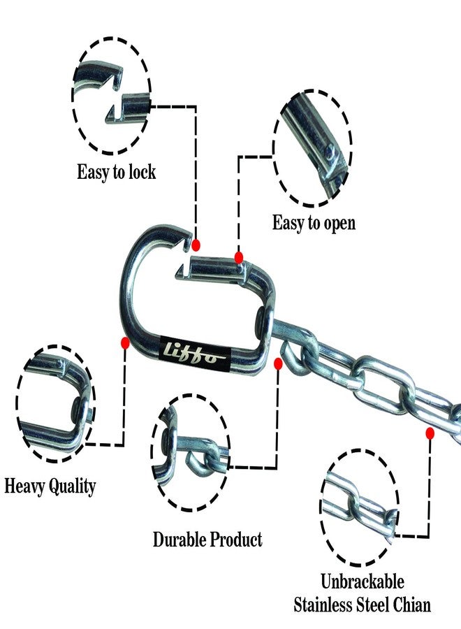 Liffo® Dog Chain,Heavy Duty Dog Leash,Metal Dog Leash Dog Chain with Hook Lock (L-66Inch) 4MM (DC-3) - Image 3