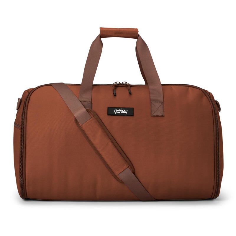 Halfday Convertible 2-in-1 Garment Duffel Weekender Bag 45L | Wrinkle-Free Travel, Hanging Suit Compartment, Shoe Pockets, Trolley Sleeve. Durable & Water-Resistant Carry-On, Terracotta - Image 1