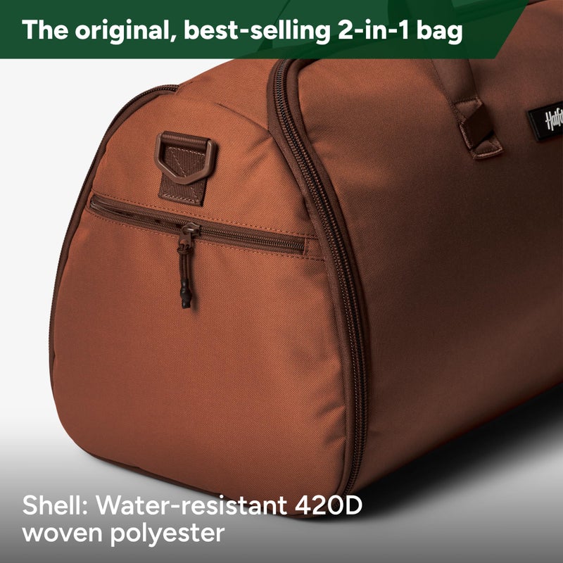 Halfday Convertible 2-in-1 Garment Duffel Weekender Bag 45L | Wrinkle-Free Travel, Hanging Suit Compartment, Shoe Pockets, Trolley Sleeve. Durable & Water-Resistant Carry-On, Terracotta - Image 5