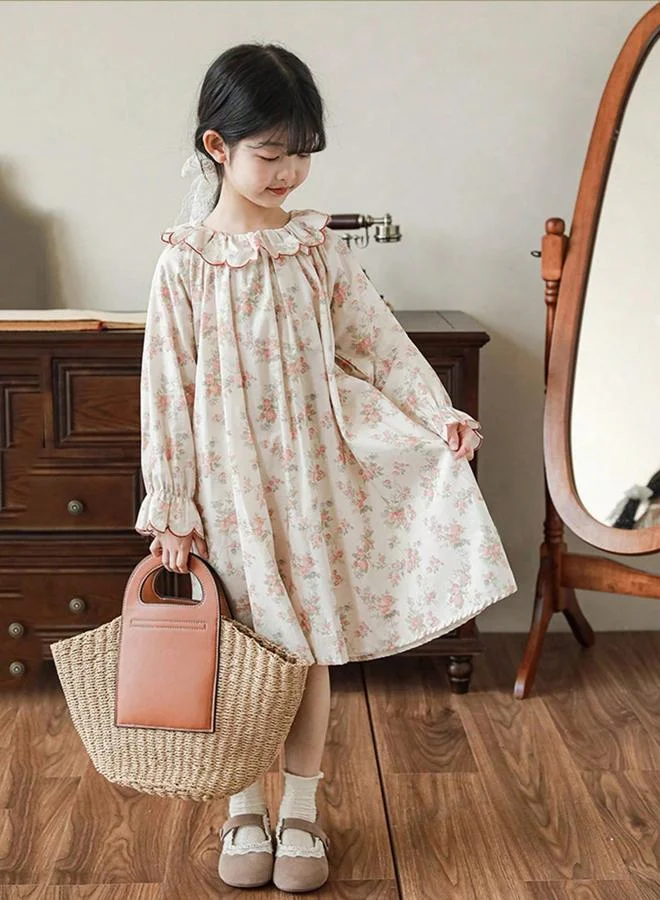 Take Two  Girls Floral Print Ruffled Neck A-Line Dress for Women | Best Price UAE