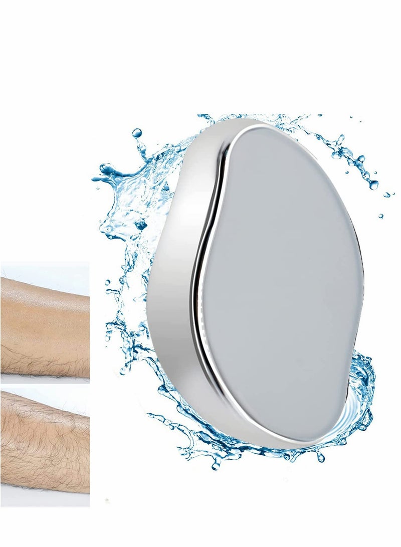 Excefore Hair Removal Eraser, Painless Crystal Hair Remover Tools Magic Crystal Hair Eraser, Soft Smooth Skin Fast & Easy Crystal Hair Removal for Men and Women (Sliver) - Image 1