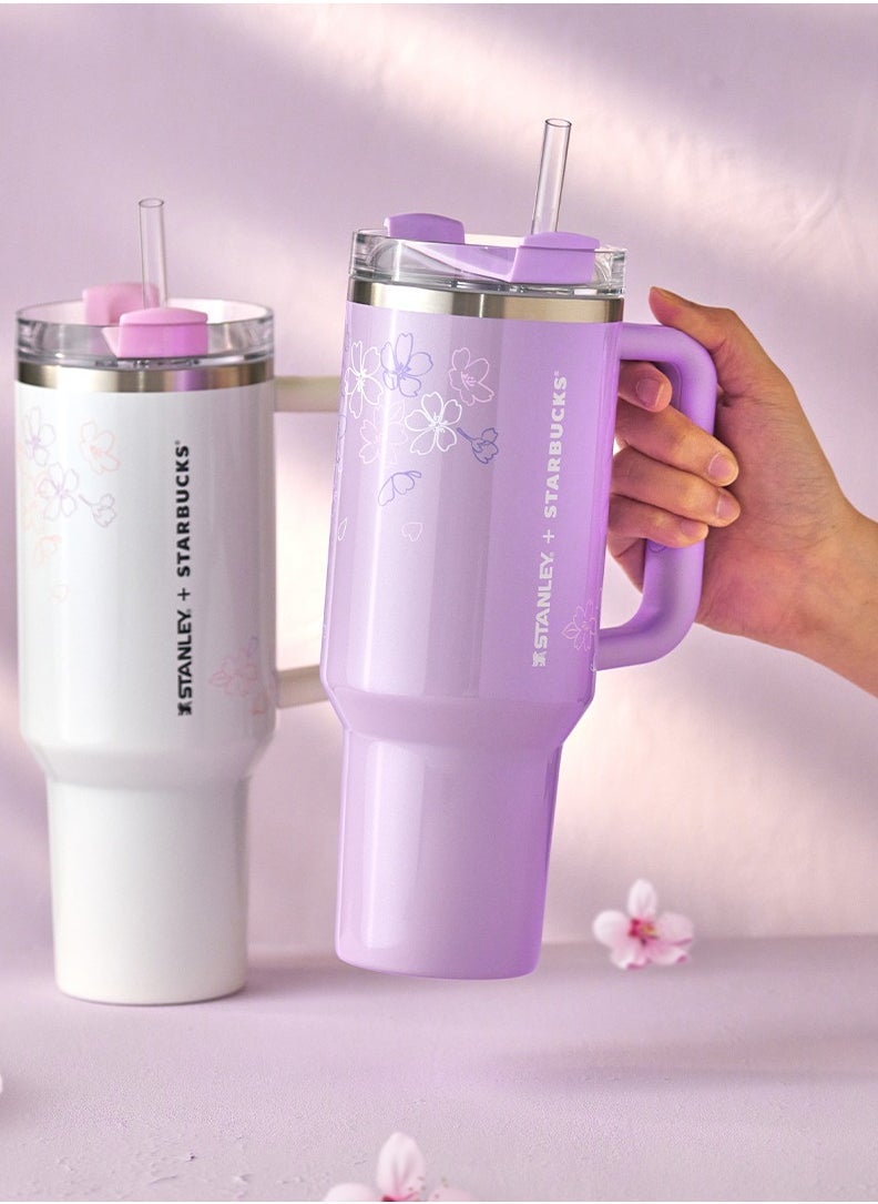 Stanley Stanley Cup Quencher X Starbucks H2.0 Lavender Sakura made of stainless steel 40 oz  - Image 4