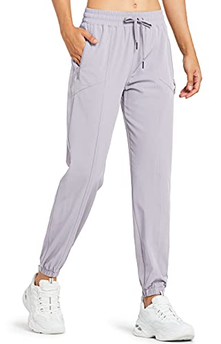 Libin Women's Lightweight Joggers Quick Dry Hiking Running Pants Athletic Workout Track Casual with Zipper Pockets,Lilac Hint S - Image 1