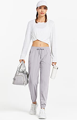 Libin Women's Lightweight Joggers Quick Dry Hiking Running Pants Athletic Workout Track Casual with Zipper Pockets,Lilac Hint S - Image 5