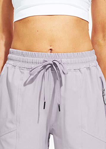 Libin Women's Lightweight Joggers Quick Dry Hiking Running Pants Athletic Workout Track Casual with Zipper Pockets,Lilac Hint S - Image 3
