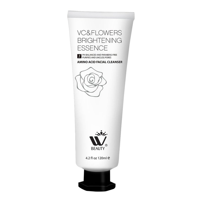 WBM Facial Cleanser with Amino Acid Perfect AntiAging Skin Brightening and Wrinkle Reducing Acne Daily Face Wash for All Skin Types With Organic  Natural Ingredients  42 fl oz120 ml - Image 1