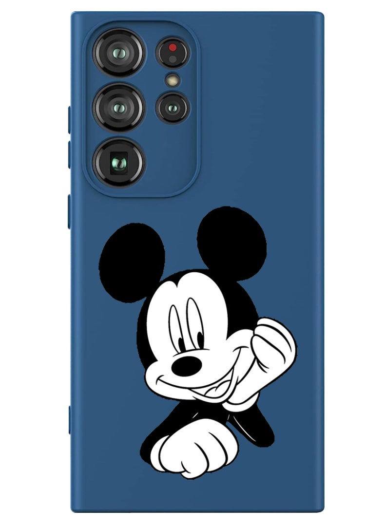 Theodor Protective Slim Fit Case Liquid Silicone Cover with Full Body Protection Anti-Scratch Shockproof Case For Samsung Galaxy S24 Ultra (Blue) - Mickey - Image 1