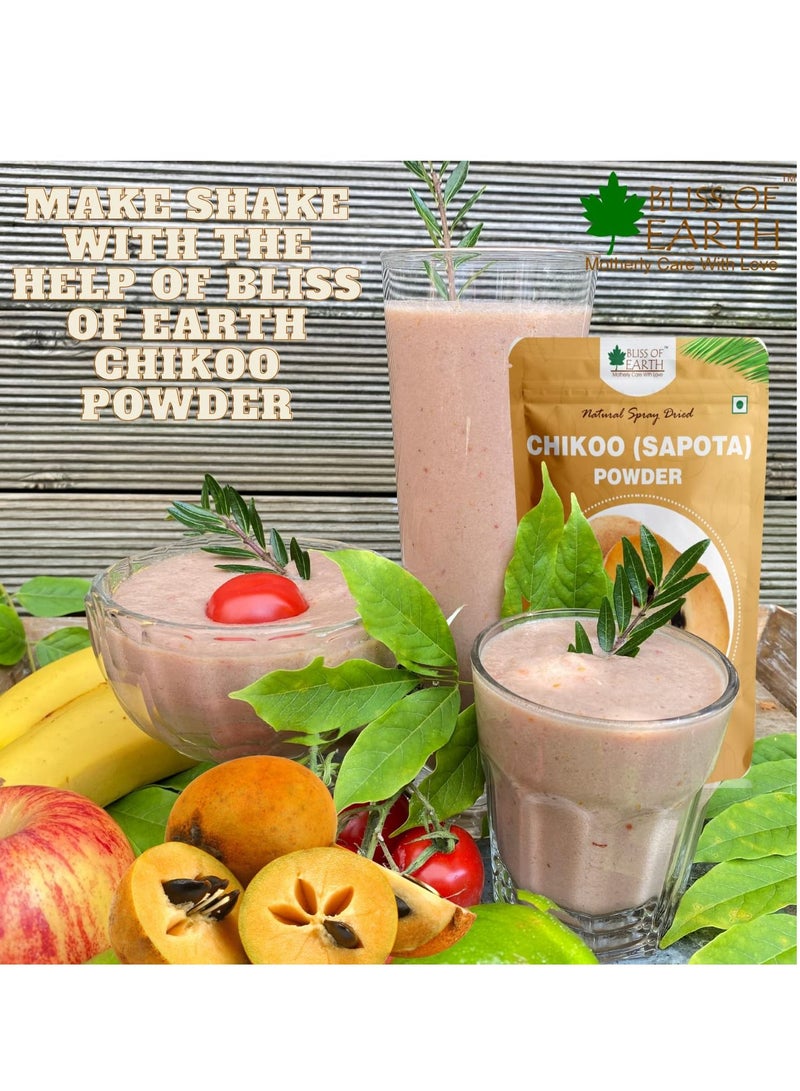 BLISS OF EARTH 500gm Chikoo Sapota Powder Natural Spray Dried  Great for shake ice cream Cake Smoothies - Image 3