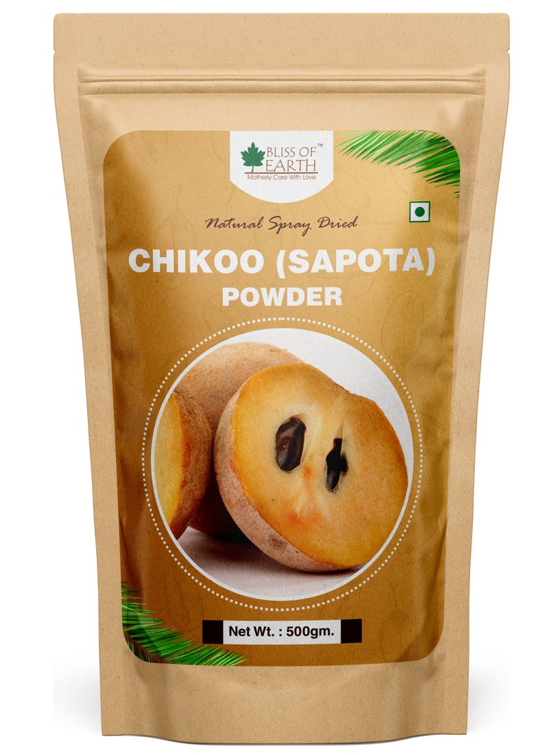 BLISS OF EARTH 500gm Chikoo Sapota Powder Natural Spray Dried  Great for shake ice cream Cake Smoothies - Image 1