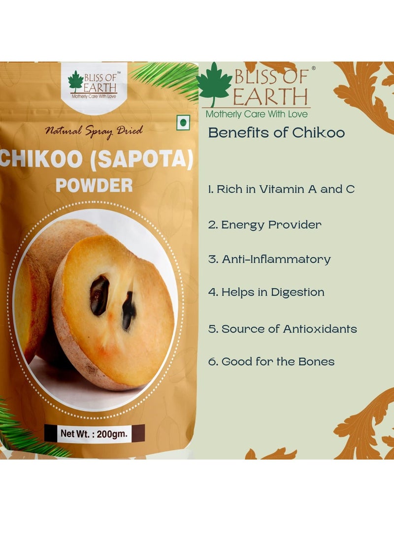BLISS OF EARTH 500gm Chikoo Sapota Powder Natural Spray Dried  Great for shake ice cream Cake Smoothies - Image 5