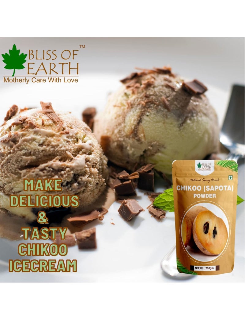 BLISS OF EARTH 500gm Chikoo Sapota Powder Natural Spray Dried  Great for shake ice cream Cake Smoothies - Image 2