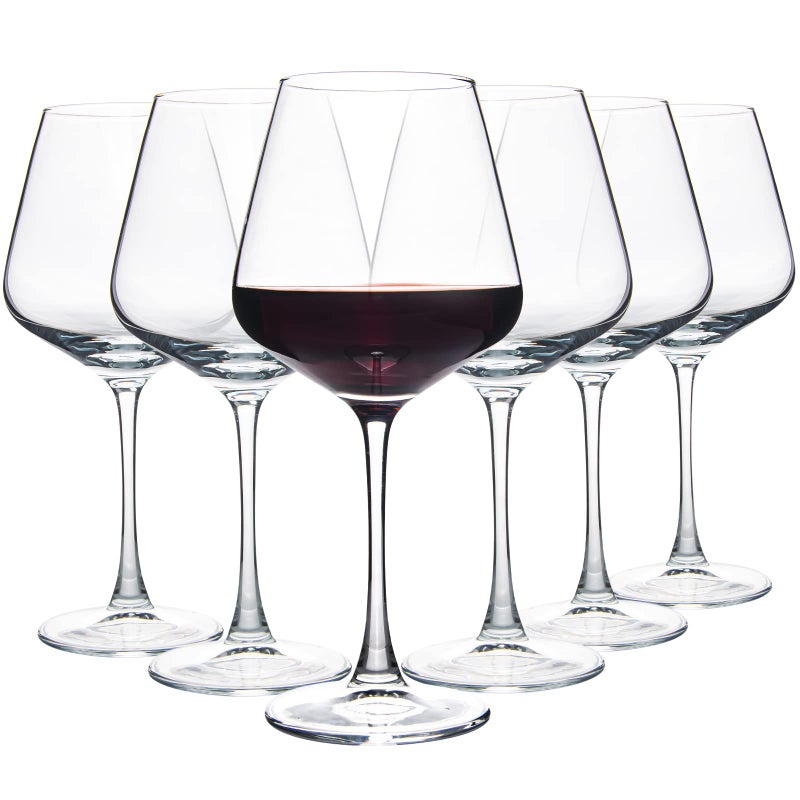 Yangnay Wine Glasses (Set Of 6 20 Oz) Large Clear Burgundy Wine Glasses For Red Wine Smooth Rim Dishwasher Safe - Image 1
