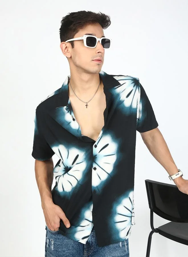 ستايلي Men Resort Collar Tie-Dye Print Shirt By Bene Kleed