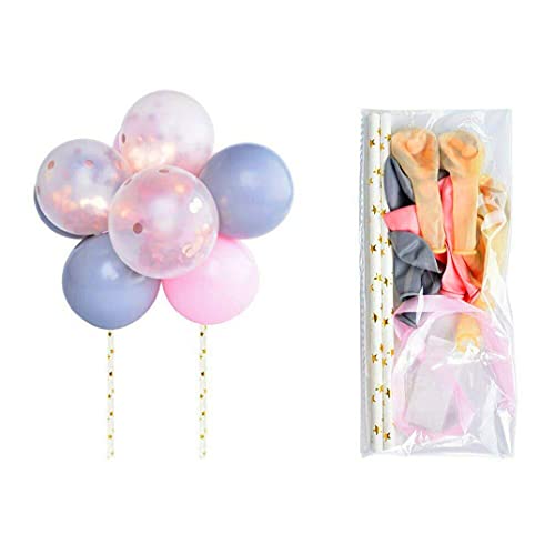ZaneGear Balloon Birthday Cake Topper Mini Balloon Garland Cake Topper Confetti Acrylic Happy Birthday Cupcake Topper for Birthday Cake Supplies Decorations - Image 5