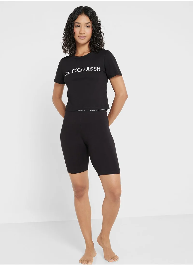 يو اس بولو اسن Logo Band Short Leggings