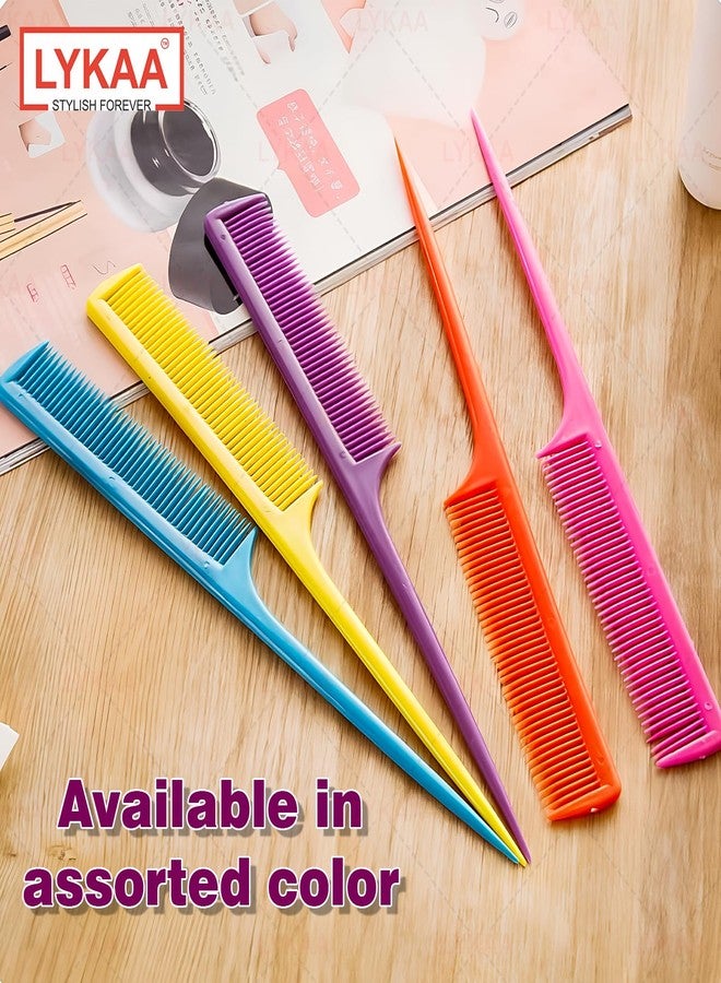 LYKAA Professional Tail Comb for Women Smooth & Round Teeth For Men & Girl Ideal For Sectioning Highlighting Colouring Tail Comb Hairstyling Hair Accessories 1 Comb - Image 4