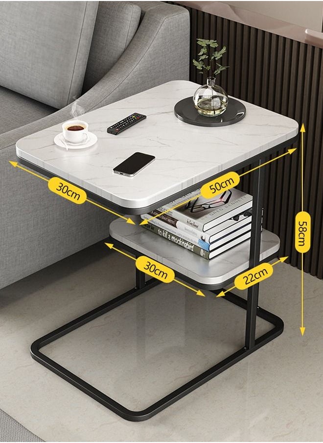 Arabest - Modern Minimalist Sofa Side Table, Home Living Room Small Coffee Table, Multifunctional Small Square Table - Image 1