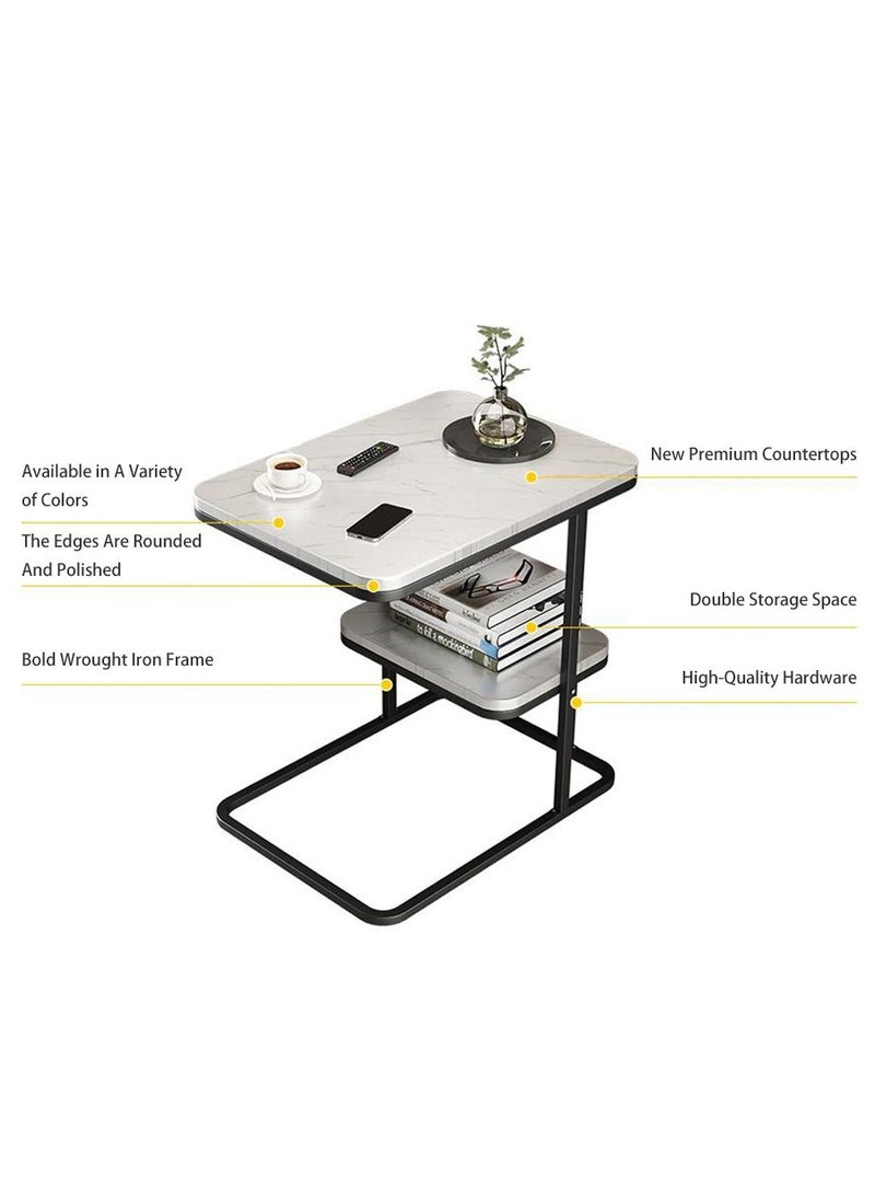 Arabest - Modern Minimalist Sofa Side Table, Home Living Room Small Coffee Table, Multifunctional Small Square Table - Image 1