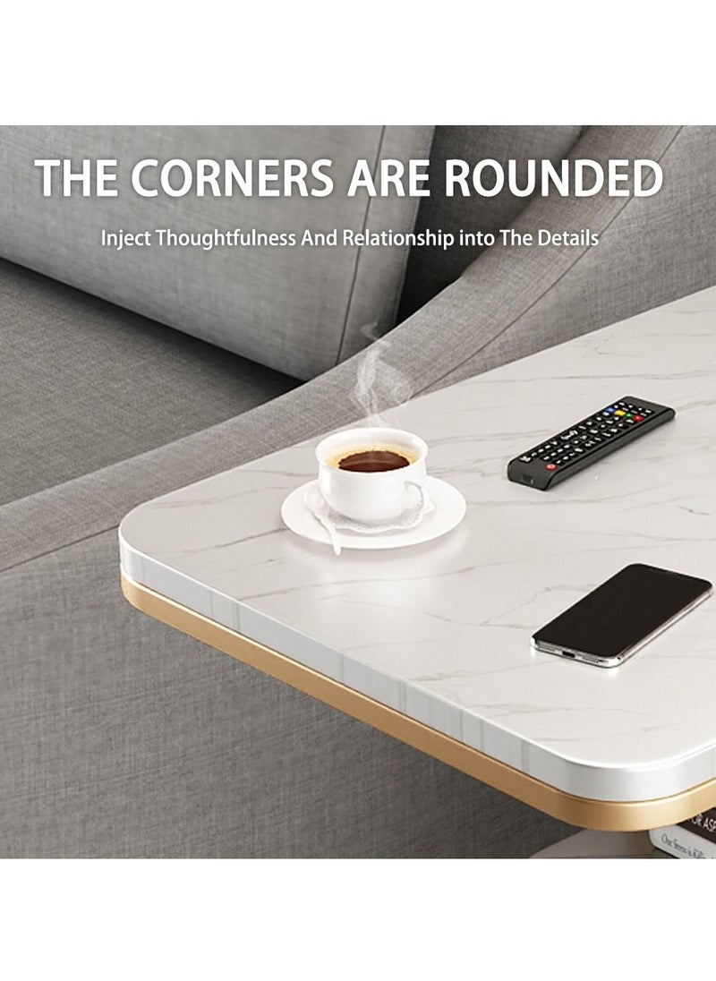 Arabest Modern Minimalist Sofa Side Table, Home Living Room Small Coffee Table, Multifunctional Small Square Table  - Image 3